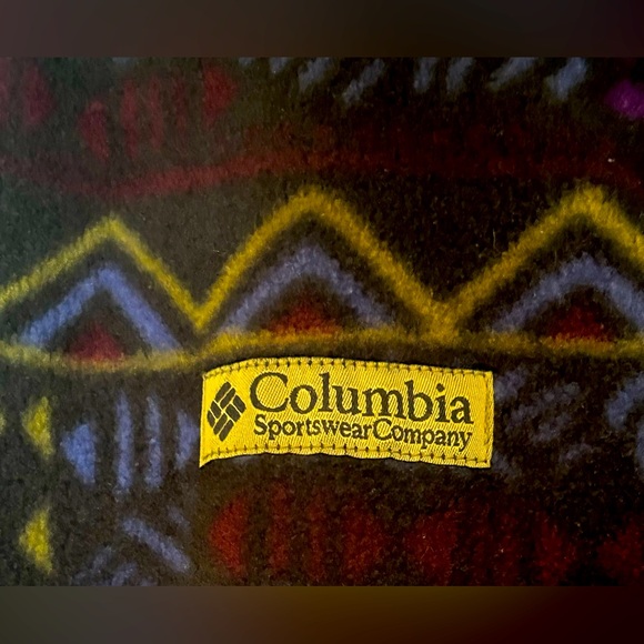 Vtg 90s COLUMBIA Reversible Fleece Vest Jacket Vaporwave Ski Aztec - Picture 5 of 11